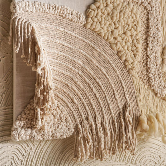 Urban tribe framed handmade wall art 60x110cm - natural