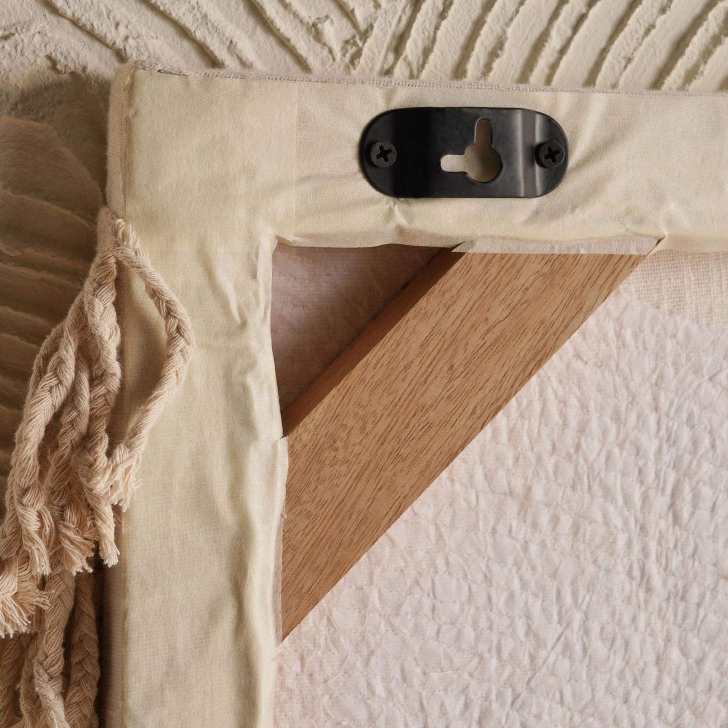 Urban tribe framed handmade wall art 60x110cm - natural