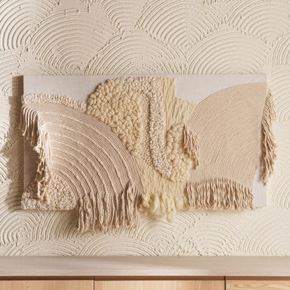 Urban tribe framed handmade wall art 60x110cm - natural