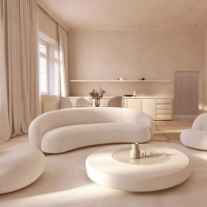 Elara Curved Bouclé Sofa