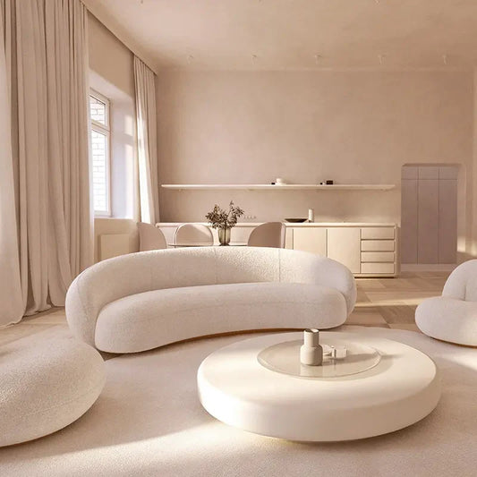 Elara Curved Bouclé Sofa
