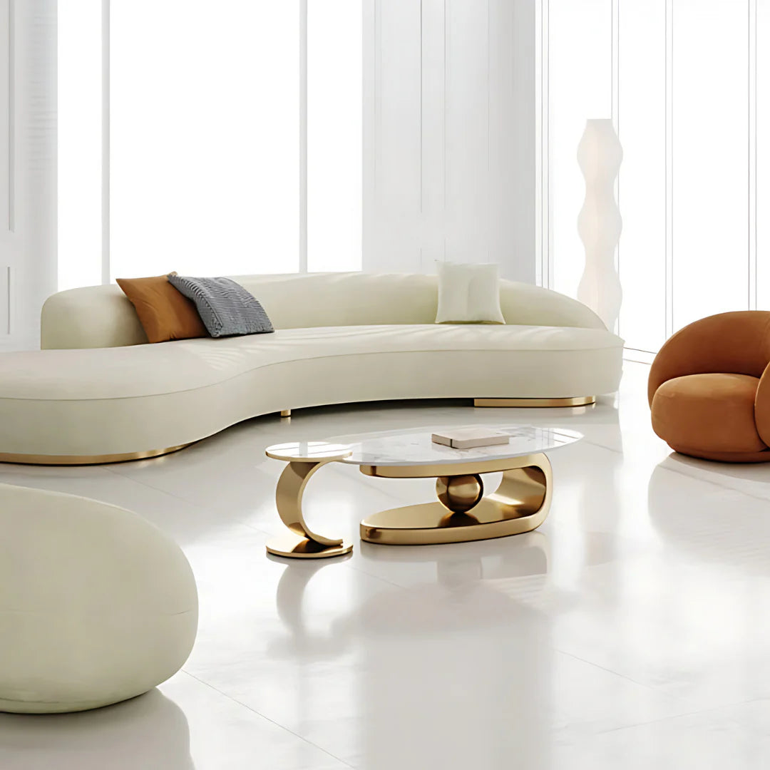 Evo Nordic Velvet Curve Sofa Set