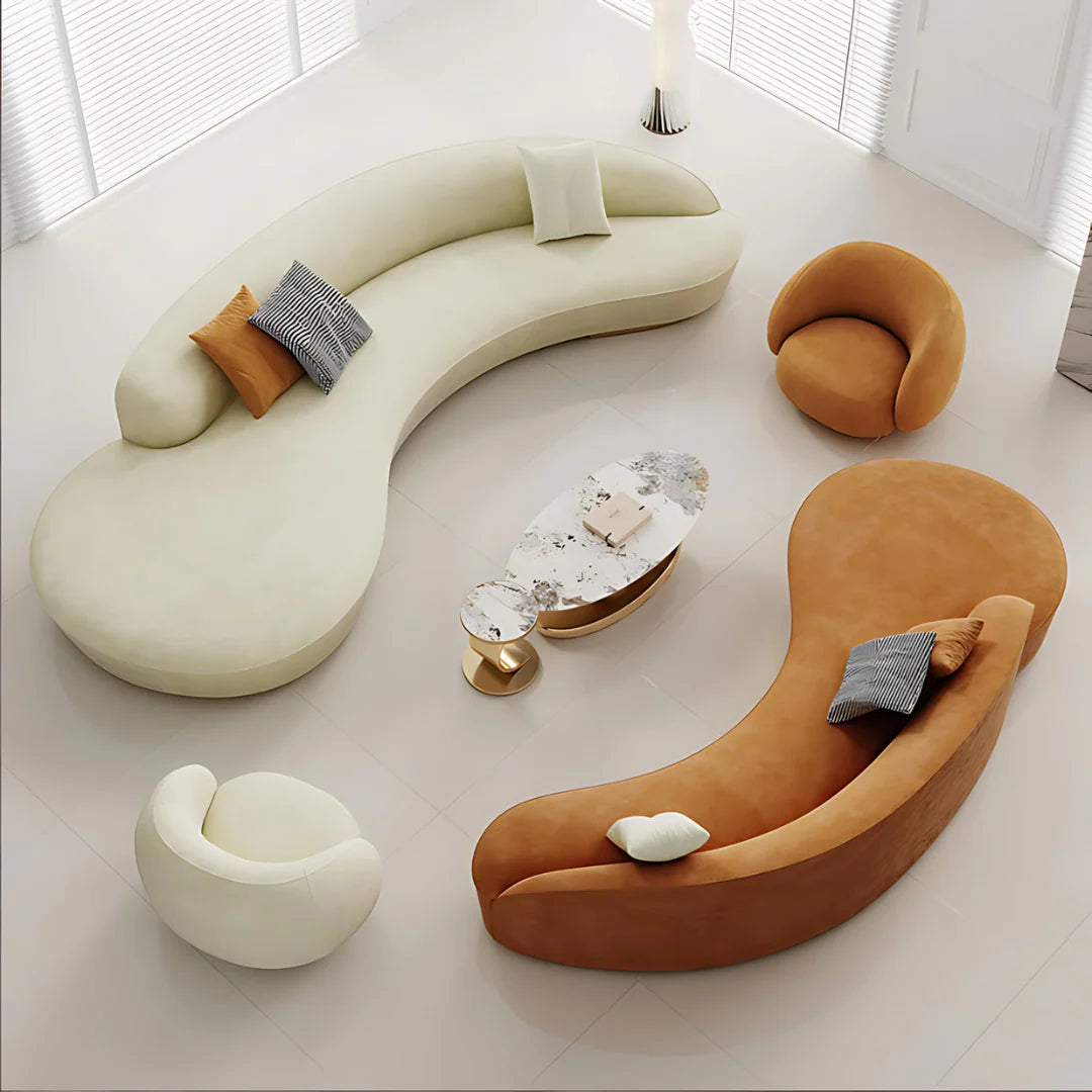 Evo Nordic Velvet Curve Sofa Set