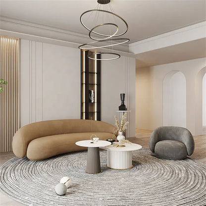 Elara Curved Bouclé Sofa