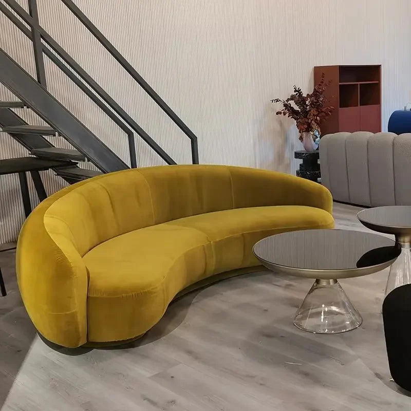 Elara Curved Bouclé Sofa
