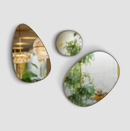 Mirror, Set of 3 Stainless Steel Frame