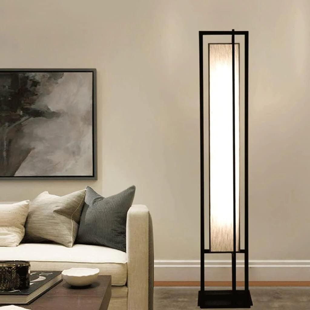 Japanese Retro Black Frame Floor Lamp