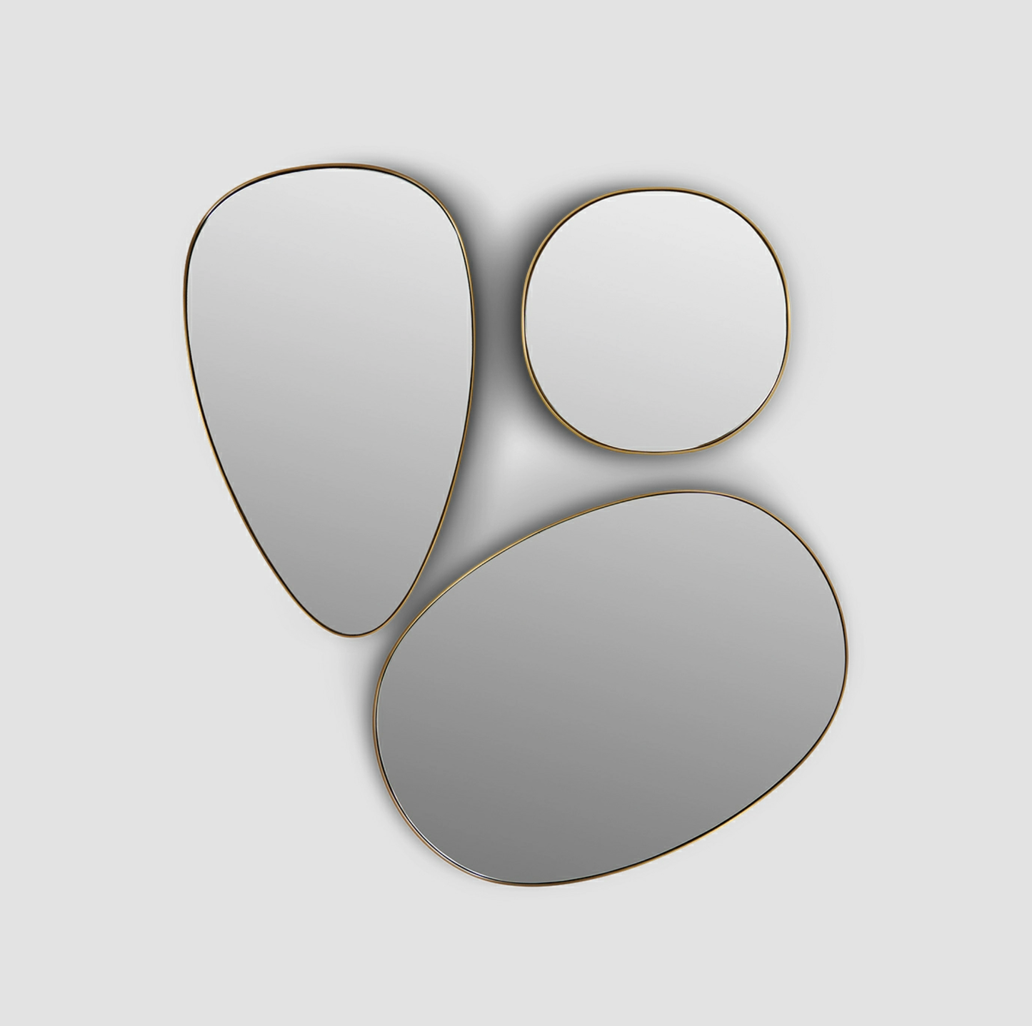 Mirror, Set of 3 Stainless Steel Frame