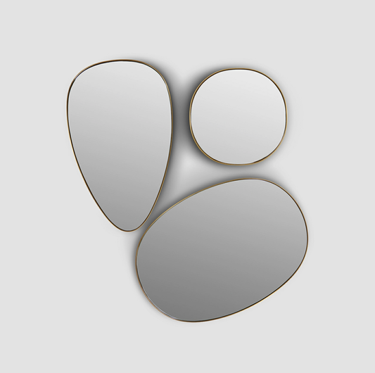 Mirror, Set of 3 Stainless Steel Frame