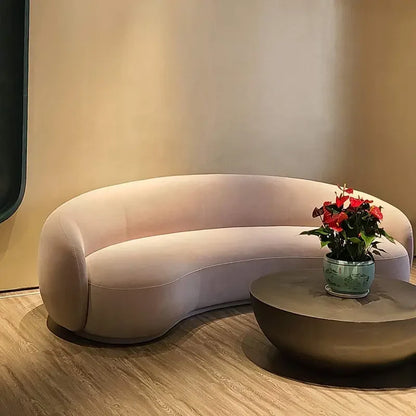 Elara Curved Bouclé Sofa