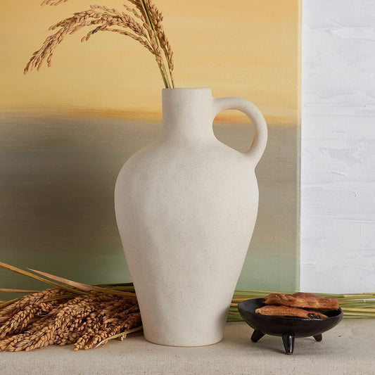 Heifgott Beige Ceramic Vase