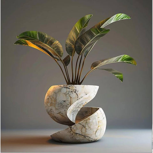 3D Wall Carving Art – LED Sandstone Panel With Vase