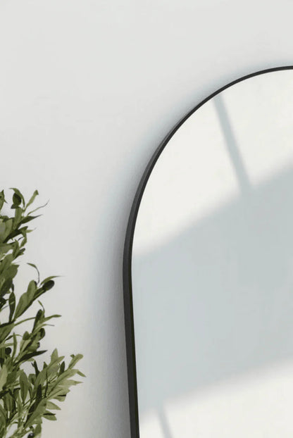 Alev Black Arched LED Wall Mirror with Soft Backlighting
