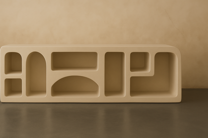 Sculpted Microcement TV Console