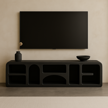 Sculpted Microcement TV Console