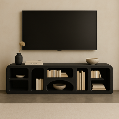 Sculpted Microcement TV Console