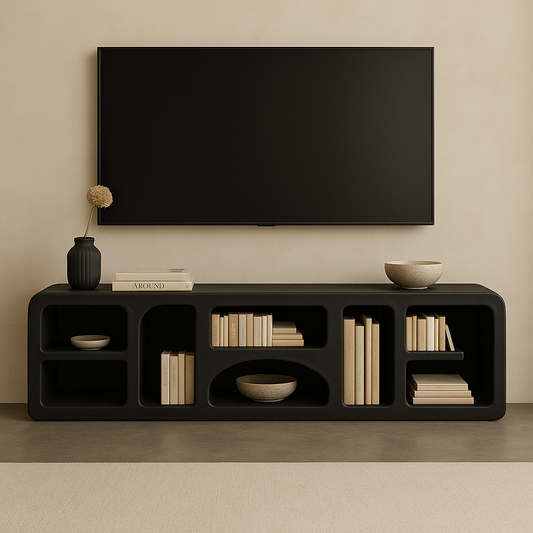 Sculpted Microcement TV Console