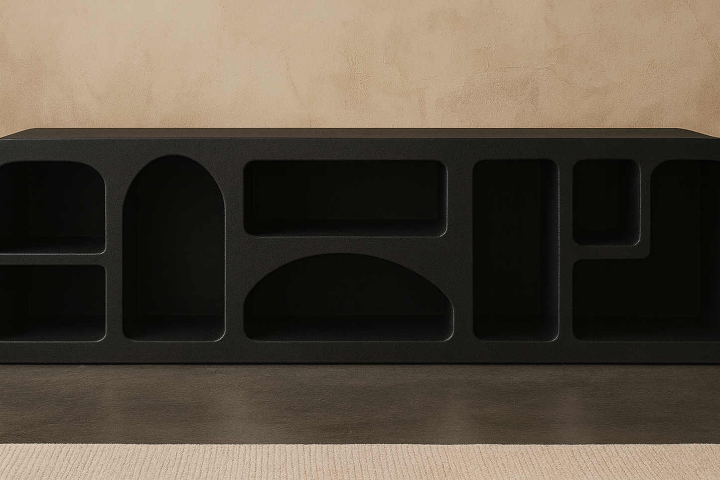 Sculpted Microcement TV Console