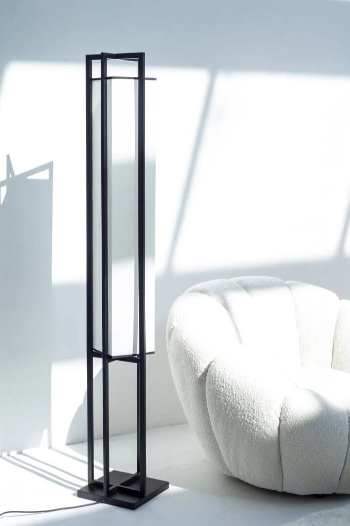 Japanese Retro Black Frame Floor Lamp
