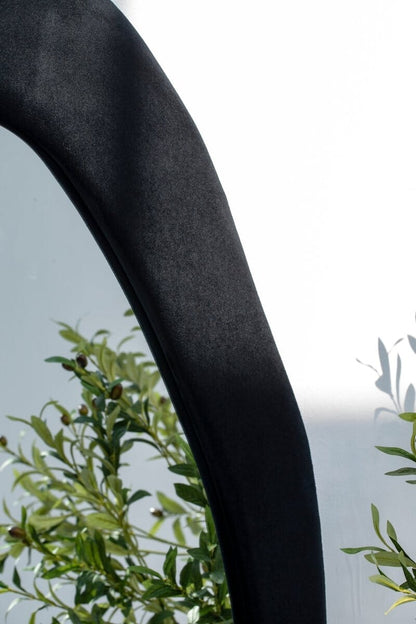 Roxana Black Squiggly Flannelette Floor Mirror