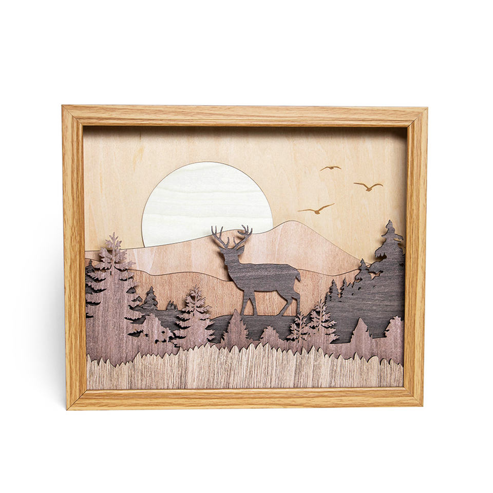 Folk Art Wooden Decorative Pendant Frame – Natural Pine Wall Décor