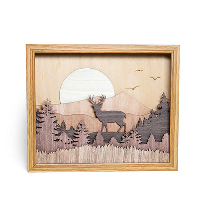 Folk Art Wooden Decorative Pendant Frame – Natural Pine Wall Décor