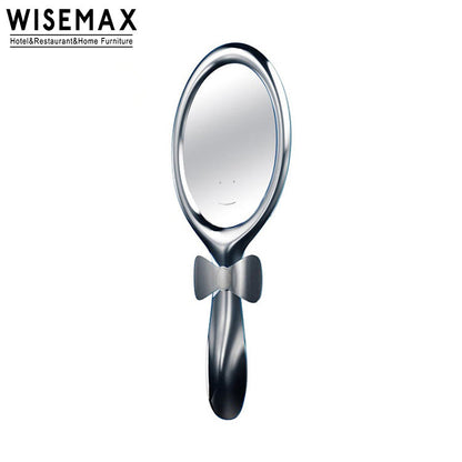 Modern Luxury Spoon-Shaped Silver Stainless Steel Wall Mirror
