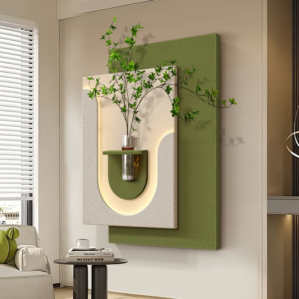 Nordic Acrylic Sandstone LED Wall Art with Vase Decoration