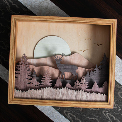 Folk Art Wooden Decorative Pendant Frame – Natural Pine Wall Décor