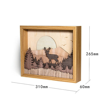 Folk Art Wooden Decorative Pendant Frame – Natural Pine Wall Décor