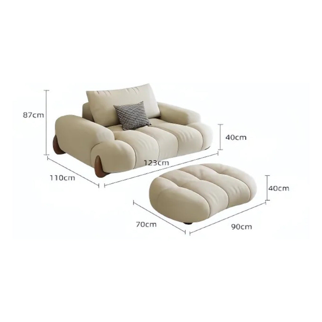 Full Sofa Set 1 (Footstool + Single Seat + 2S Sofa + 3S Sofa)